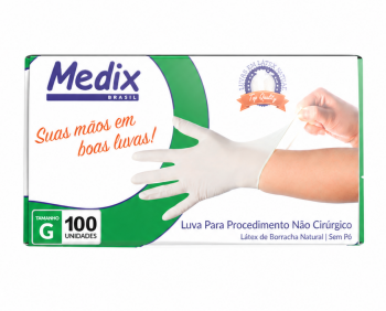 Imagem de LUVA PROCEDIM LATEX SEM PO TAM G 100UN MEDIX